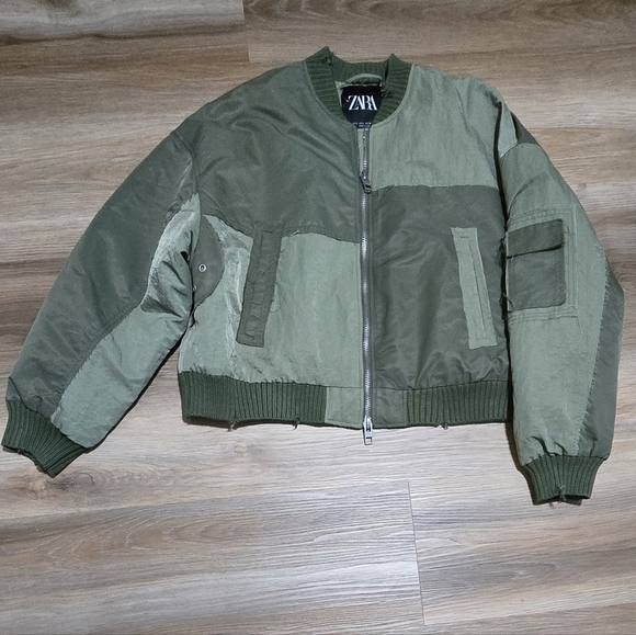Zara Jackets & Blazers - NWT Zara Water Repellent Distressed Boxy Bomber Jacket Size L